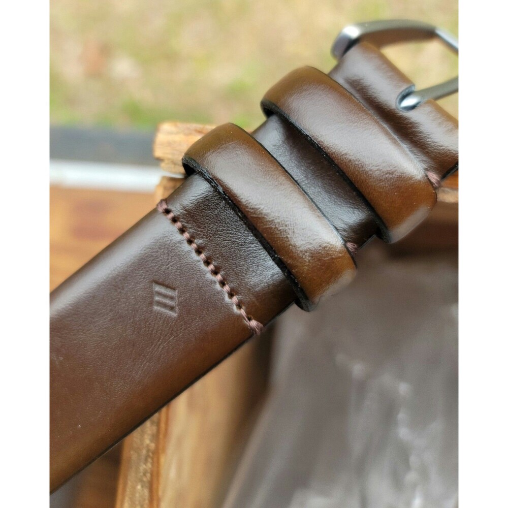 Joseph Abboud Mens Brown Leather Dress Belt Made in Italy Size 38 NEW!